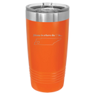 Laser etched orange 20 oz vacuum insulated tumbler with 'Tennessee Heart' design