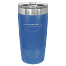 Laser etched royal blue 20 oz vacuum insulated tumbler with 'Tennessee Heart' design