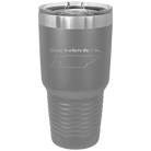 Laser etched dark gray 30 oz vacuum insulated tumbler with 'Tennessee Heart' design