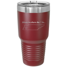 Laser etched maroon 30 oz vacuum insulated tumbler with 'Tennessee Heart' design