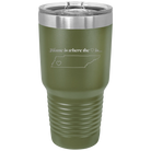 Laser etched olive green 30 oz vacuum insulated tumbler with 'Tennessee Heart' design