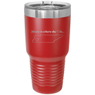 Laser etched red 30 oz vacuum insulated tumbler with 'Tennessee Heart' design