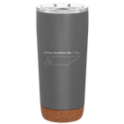 Laser etched storm gray 20 oz vacuum insulated tumbler with 'Tennessee Heart' design