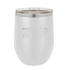 Laser etched white 12 oz vacuum insulated wine cup with 'Tennessee Heart' design