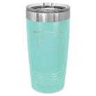 Laser etched teal 20 oz vacuum insulated tumbler with 'Washington Heart' design