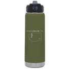 Laser etched olive green 20 oz vacuum insulated water bottle with 'Washington Heart' design