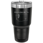 Laser etched black 30 oz vacuum insulated tumbler with 'Washington Heart' design