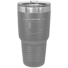 Laser etched dark gray 30 oz vacuum insulated tumbler with 'Washington Heart' design