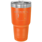 Laser etched orange 30 oz vacuum insulated tumbler with 'Washington Heart' design