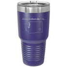 Laser etched purple 30 oz vacuum insulated tumbler with 'Washington Heart' design