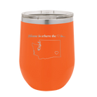 Laser etched orange 12 oz vacuum insulated wine cup with 'Washington Heart' design