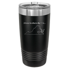 Laser etched black 20 oz vacuum insulated tumbler with 'Virginia Heart' design