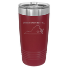 Laser etched maroon 20 oz vacuum insulated tumbler with 'Virginia Heart' design