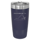 Laser etched navy 20 oz vacuum insulated tumbler with 'Virginia Heart' design