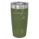 Laser etched olive green 20 oz vacuum insulated tumbler with 'Virginia Heart' design