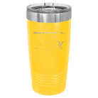 Laser etched yellow 20 oz vacuum insulated tumbler with 'Virginia Heart' design