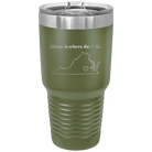 Laser etched olive green 30 oz vacuum insulated tumbler with 'Virginia Heart' design