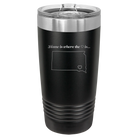 Laser etched black 20 oz vacuum insulated tumbler with 'South Dakota Heart' design