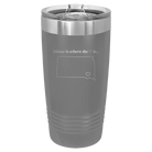 Laser etched dark gray 20 oz vacuum insulated tumbler with 'South Dakota Heart' design