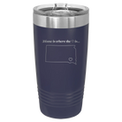 Laser etched navy 20 oz vacuum insulated tumbler with 'South Dakota Heart' design