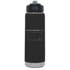 Laser etched black 20 oz vacuum insulated water bottle with 'South Dakota Heart' design