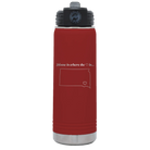 Laser etched maroon 20 oz vacuum insulated water bottle with 'South Dakota Heart' design