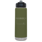 Laser etched olive green 20 oz vacuum insulated water bottle with 'South Dakota Heart' design