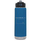 Laser etched royal blue 20 oz vacuum insulated water bottle with 'South Dakota Heart' design