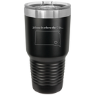 Laser etched black 30 oz vacuum insulated tumbler with 'South Dakota Heart' design