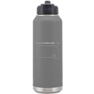 Laser etched dark gray 32 oz vacuum insulated water bottle with 'South Dakota Heart' design