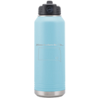 Laser etched light blue 32 oz vacuum insulated water bottle with 'South Dakota Heart' design