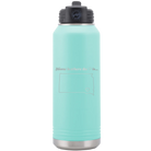 Laser etched teal 32 oz vacuum insulated water bottle with 'South Dakota Heart' design