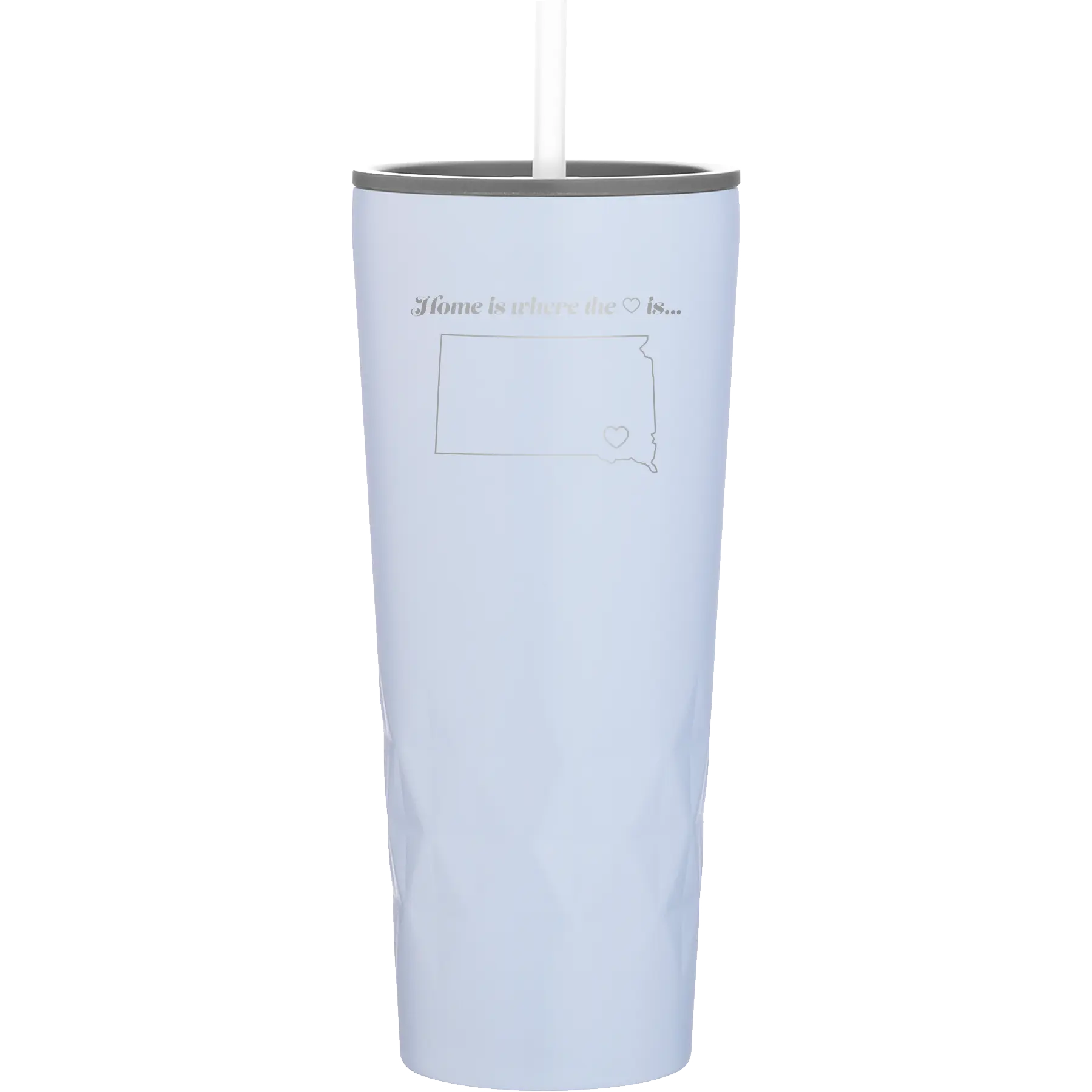 Laser etched landfall 20 oz vacuum insulated tumbler with 'South Dakota Heart' design