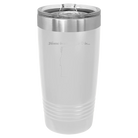 Laser etched white 20 oz vacuum insulated tumbler with 'Vermont Heart' design