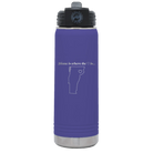 Laser etched purple 20 oz vacuum insulated water bottle with 'Vermont Heart' design