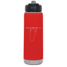 Laser etched red 20 oz vacuum insulated water bottle with 'Vermont Heart' design
