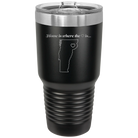 Laser etched black 30 oz vacuum insulated tumbler with 'Vermont Heart' design