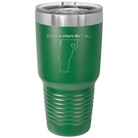 Laser etched green 30 oz vacuum insulated tumbler with 'Vermont Heart' design