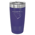 Laser etched purple 20 oz vacuum insulated tumbler with 'South Carolina Heart' design