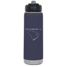 Laser etched navy 20 oz vacuum insulated water bottle with 'South Carolina Heart' design
