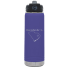 Laser etched purple 20 oz vacuum insulated water bottle with 'South Carolina Heart' design