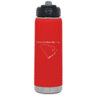 Laser etched red 20 oz vacuum insulated water bottle with 'South Carolina Heart' design