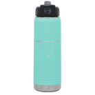 Laser etched teal 20 oz vacuum insulated water bottle with 'South Carolina Heart' design