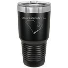 Laser etched black 30 oz vacuum insulated tumbler with 'South Carolina Heart' design