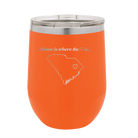 Laser etched orange 12 oz vacuum insulated wine cup with 'South Carolina Heart' design