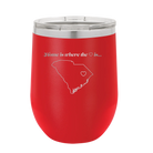 Laser etched red 12 oz vacuum insulated wine cup with 'South Carolina Heart' design