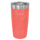 Laser etched coral 20 oz vacuum insulated tumbler with 'North Carolina Heart' design