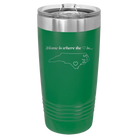 Laser etched green 20 oz vacuum insulated tumbler with 'North Carolina Heart' design