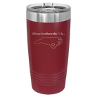 Laser etched maroon 20 oz vacuum insulated tumbler with 'North Carolina Heart' design