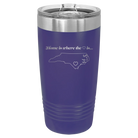 Laser etched purple 20 oz vacuum insulated tumbler with 'North Carolina Heart' design